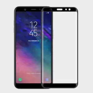 Folie COMANDO Ultra Thin Proof compatibila cu Samsung Galaxy A6 (2018), Rezistenta ridicata la socuri, Acoperire completa a ecranului, Lipici adeziv pe intreaga suprafata, 0,3 mm, Cadru negru