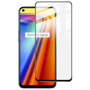 Folie COMANDO Ultra Thin Proof compatibila cu Realme 7 Pro, Rezistenta ridicata la socuri, Acoperire completa a ecranului, Lipici adeziv pe intreaga suprafata, 0,3 mm, Cadru negru