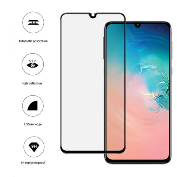 Folie COMANDO Ultra Thin Proof compatibila cu Samsung Galaxy A40, Rezistenta ridicata la socuri, Acoperire completa a ecranului, Lipici adeziv pe intreaga suprafata, 0,3 mm, Cadru negru - 2