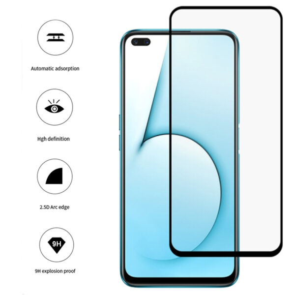 Folie COMANDO Ultra Thin Proof compatibila cu Realme X50, Rezistenta ridicata la socuri, Acoperire completa a ecranului, Lipici adeziv pe intreaga suprafata, 0,3 mm, Cadru negru - 3