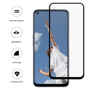 Folie COMANDO Ultra Thin Proof compatibila cu Oppo A52, Rezistenta ridicata la socuri, Acoperire completa a ecranului, Lipici adeziv pe intreaga suprafata, 0,3 mm, Cadru negru - 2