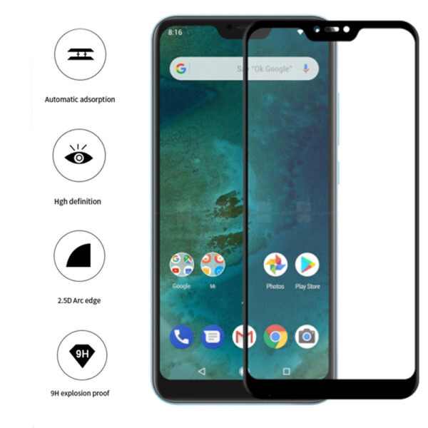 Folie COMANDO Ultra Thin Proof compatibila cu Xiaomi Mi A2 Lite, Rezistenta ridicata la socuri, Acoperire completa a ecranului, Lipici adeziv pe intreaga suprafata, 0,3 mm, Cadru negru - 2