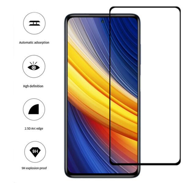 Folie COMANDO Ultra Thin Proof compatibila cu Xiaomi Poco X3, Rezistenta ridicata la socuri, Acoperire completa a ecranului, Lipici adeziv pe intreaga suprafata, 0,3 mm, Cadru negru - 2