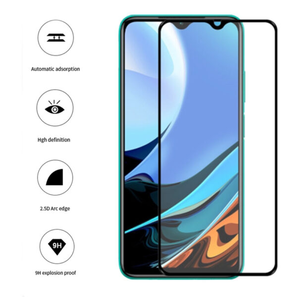 Folie COMANDO Ultra Thin Proof compatibila cu Xiaomi Redmi 9T, Rezistenta ridicata la socuri, Acoperire completa a ecranului, Lipici adeziv pe intreaga suprafata, 0,3 mm, Cadru negru - 3