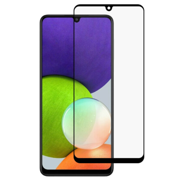 Folie COMANDO Ultra Thin Proof compatibila cu Samsung Galaxy A22, Rezistenta ridicata la socuri, Acoperire completa a ecranului, Lipici adeziv pe intreaga suprafata, 0,3 mm, Cadru negru