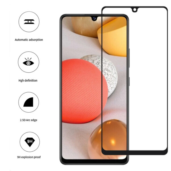 Folie COMANDO Ultra Thin Proof compatibila cu Samsung Galaxy M42, Rezistenta ridicata la socuri, Acoperire completa a ecranului, Lipici adeziv pe intreaga suprafata, 0,3 mm, Cadru negru - 3