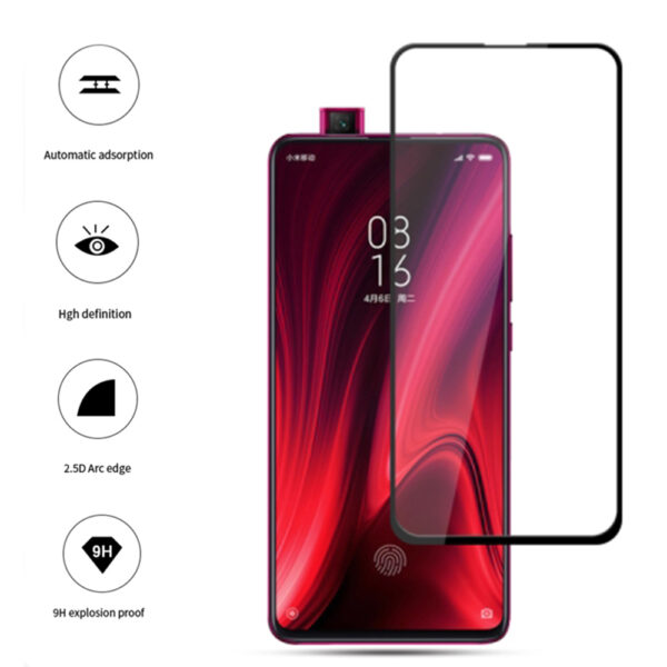 Folie COMANDO Ultra Thin Proof compatibila cu Xiaomi MI 9T, Rezistenta ridicata la socuri, Acoperire completa a ecranului, Lipici adeziv pe intreaga suprafata, 0,3 mm, Cadru negru - 2