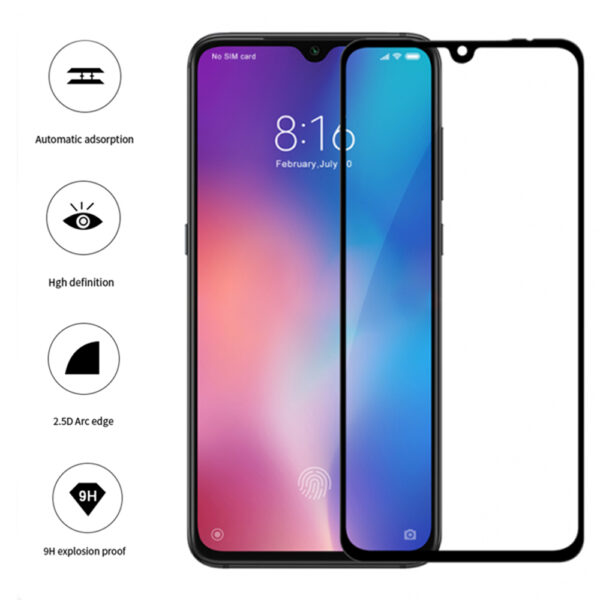 Folie COMANDO Ultra Thin Proof compatibila cu Xiaomi Mi 9, Rezistenta ridicata la socuri, Acoperire completa a ecranului, Lipici adeziv pe intreaga suprafata, 0,3 mm, Cadru negru - 2