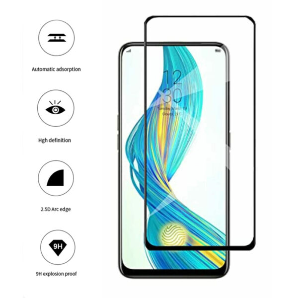 Folie COMANDO Ultra Thin Proof compatibila cu Samsung Galaxy A80, Rezistenta ridicata la socuri, Acoperire completa a ecranului, Lipici adeziv pe intreaga suprafata, 0,3 mm, Cadru negru - 2