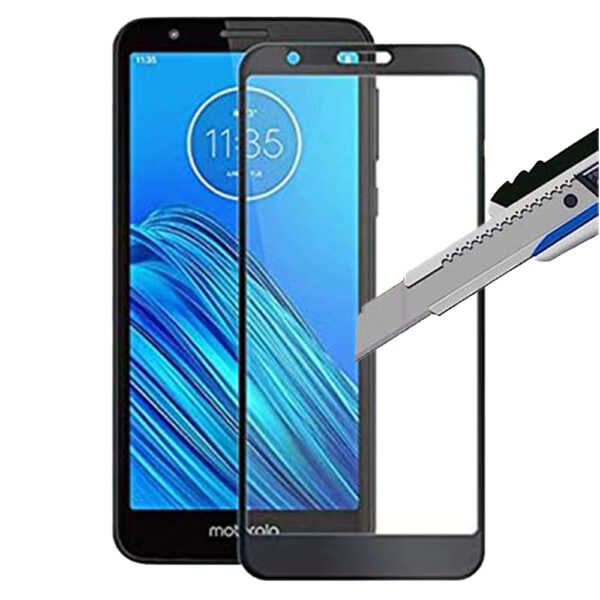 Folie COMANDO Ultra Thin Proof compatibila cu Motorola Moto E6, Rezistenta ridicata la socuri, Acoperire completa a ecranului, Lipici adeziv pe intreaga suprafata, 0,3 mm, Cadru negru - 2