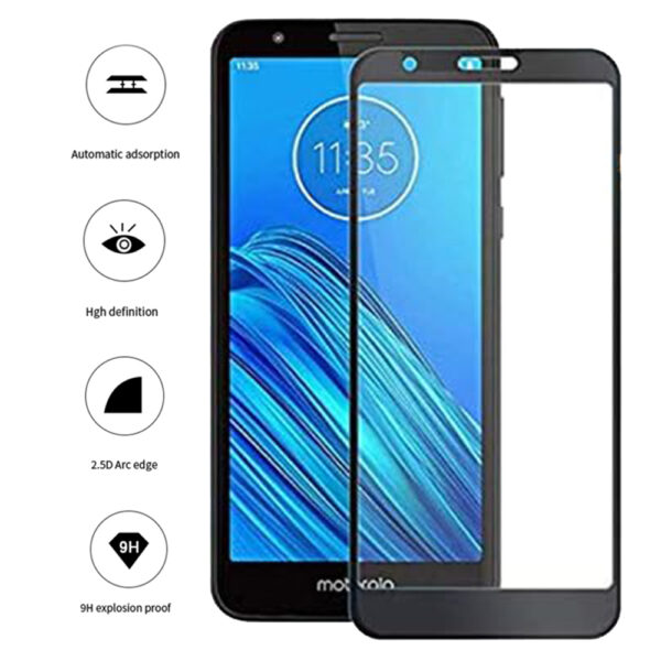 Folie COMANDO Ultra Thin Proof compatibila cu Motorola Moto E6, Rezistenta ridicata la socuri, Acoperire completa a ecranului, Lipici adeziv pe intreaga suprafata, 0,3 mm, Cadru negru - 3