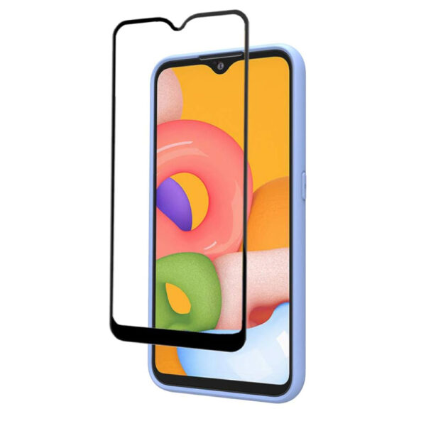 Folie COMANDO Ultra Thin Proof compatibila cu Samsung Galaxy A01, Rezistenta ridicata la socuri, Acoperire completa a ecranului, Lipici adeziv pe intreaga suprafata, 0,3 mm, Cadru negru