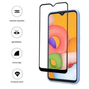 Folie COMANDO Ultra Thin Proof compatibila cu Samsung Galaxy A01, Rezistenta ridicata la socuri, Acoperire completa a ecranului, Lipici adeziv pe intreaga suprafata, 0,3 mm, Cadru negru - 2