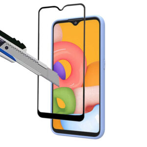 Folie COMANDO Ultra Thin Proof compatibila cu Samsung Galaxy A01, Rezistenta ridicata la socuri, Acoperire completa a ecranului, Lipici adeziv pe intreaga suprafata, 0,3 mm, Cadru negru - 3