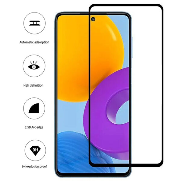 Folie COMANDO Ultra Thin Proof compatibila cu Samsung Galaxy M52 5G, Rezistenta ridicata la socuri, Acoperire completa a ecranului, Lipici adeziv pe intreaga suprafata, 0,3 mm, Cadru negru - 3