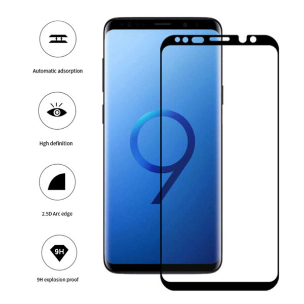 Folie COMANDO Ultra Thin Proof compatibila cu Samsung Galaxy S9, Rezistenta ridicata la socuri, Acoperire completa a ecranului, Lipici adeziv pe intreaga suprafata, 0,3 mm, Cadru negru - 3