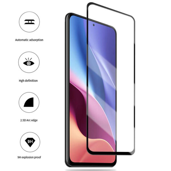 Folie COMANDO Ultra Thin Proof compatibila cu Xiaomi Poco F3, Rezistenta ridicata la socuri, Acoperire completa a ecranului, Lipici adeziv pe intreaga suprafata, 0,3 mm, Cadru negru - 3