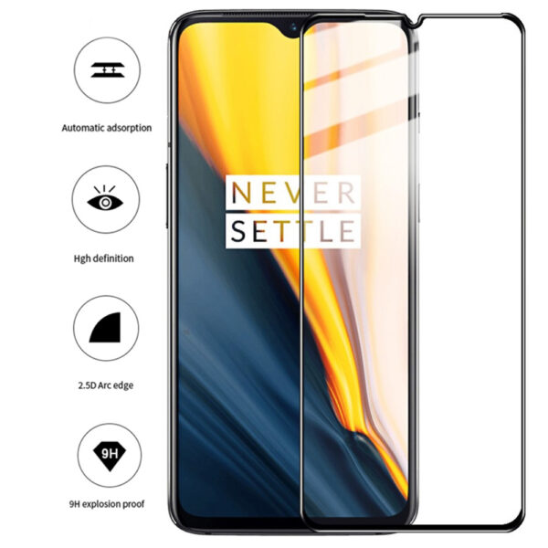 Folie COMANDO Ultra Thin Proof compatibila cu OnePlus 7T, Rezistenta ridicata la socuri, Acoperire completa a ecranului, Lipici adeziv pe intreaga suprafata, 0,3 mm, Cadru negru - 3