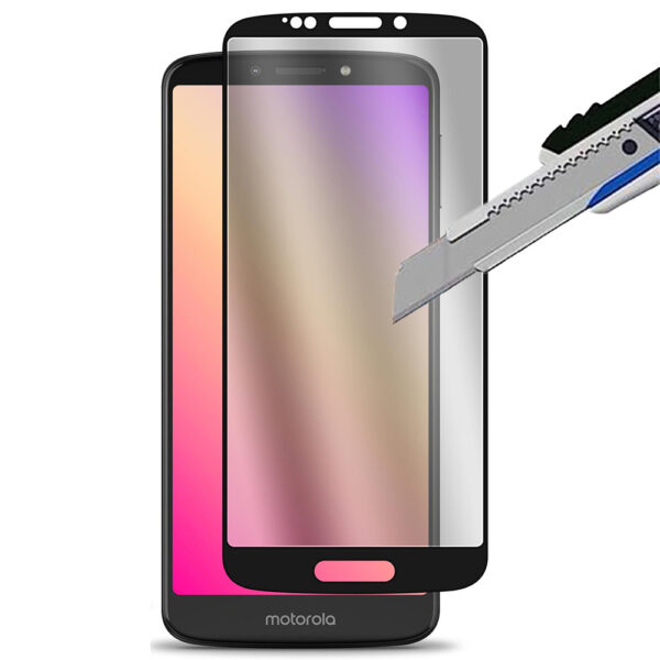 Folie COMANDO Ultra Thin Proof compatibila cu Motorola Moto E5, Rezistenta ridicata la socuri, Acoperire completa a ecranului, Lipici adeziv pe intreaga suprafata, 0,3 mm, Cadru negru - 2