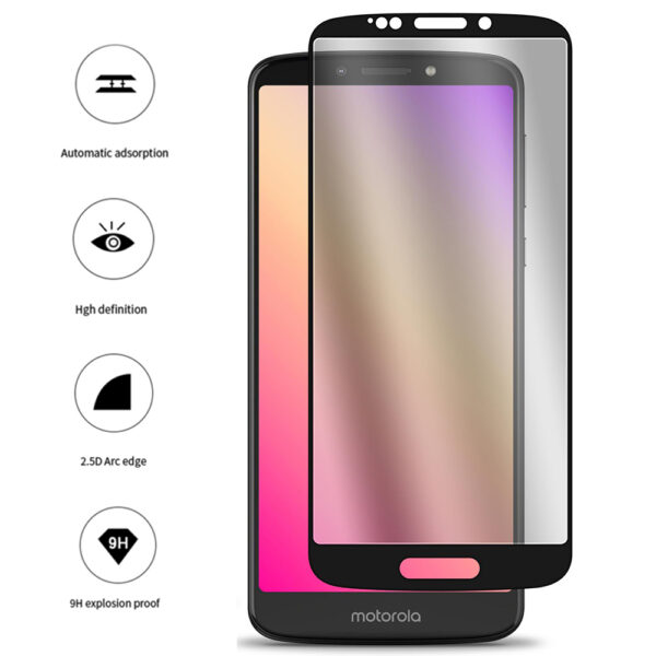 Folie COMANDO Ultra Thin Proof compatibila cu Motorola Moto E5, Rezistenta ridicata la socuri, Acoperire completa a ecranului, Lipici adeziv pe intreaga suprafata, 0,3 mm, Cadru negru - 3