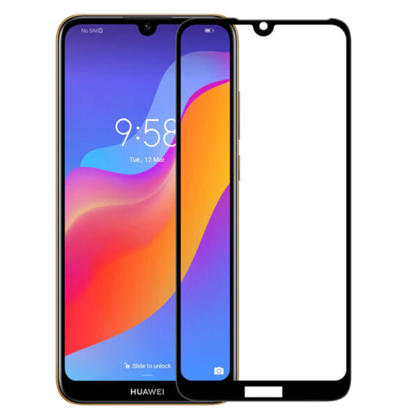 Folie COMANDO Ultra Thin Proof compatibila cu Huawei Y6 (2019), Rezistenta ridicata la socuri, Acoperire completa a ecranului, Lipici adeziv pe intreaga suprafata, 0,3 mm, Cadru negru