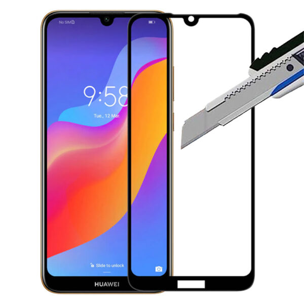 Folie COMANDO Ultra Thin Proof compatibila cu Huawei Y6 (2019), Rezistenta ridicata la socuri, Acoperire completa a ecranului, Lipici adeziv pe intreaga suprafata, 0,3 mm, Cadru negru - 2