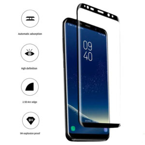 Folie COMANDO Ultra Thin Proof compatibila cu Samsung Galaxy S8 Plus, Rezistenta ridicata la socuri, Acoperire completa a ecranului, Lipici adeziv pe intreaga suprafata, 0,3 mm, Cadru negru - 3