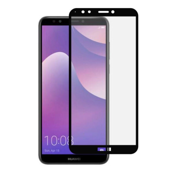 Folie COMANDO Ultra Thin Proof compatibila cu Huawei Y6 (2018), Rezistenta ridicata la socuri, Acoperire completa a ecranului, Lipici adeziv pe intreaga suprafata, 0,3 mm, Cadru negru