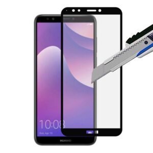 Folie COMANDO Ultra Thin Proof compatibila cu Huawei Y6 (2018), Rezistenta ridicata la socuri, Acoperire completa a ecranului, Lipici adeziv pe intreaga suprafata, 0,3 mm, Cadru negru - 2