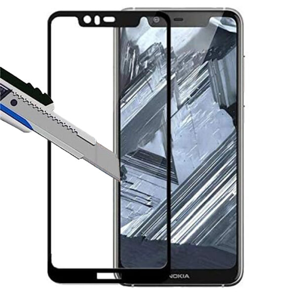 Folie COMANDO Ultra Thin Proof compatibila cu Nokia 5.1 Plus, Rezistenta ridicata la socuri, Acoperire completa a ecranului, Lipici adeziv pe intreaga suprafata, 0,3 mm, Cadru negru - 2