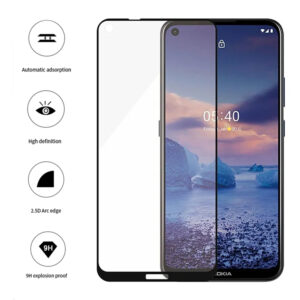 Folie COMANDO Ultra Thin Proof compatibila cu Nokia 3.4, Rezistenta ridicata la socuri, Acoperire completa a ecranului, Lipici adeziv pe intreaga suprafata, 0,3 mm, Cadru negru - 3