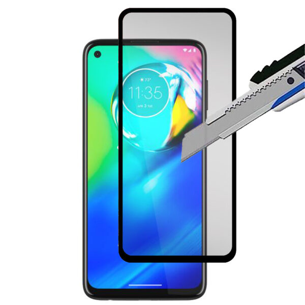 Folie COMANDO Ultra Thin Proof compatibila cu Motorola Moto G8, Rezistenta ridicata la socuri, Acoperire completa a ecranului, Lipici adeziv pe intreaga suprafata, 0,3 mm, Cadru negru - 2