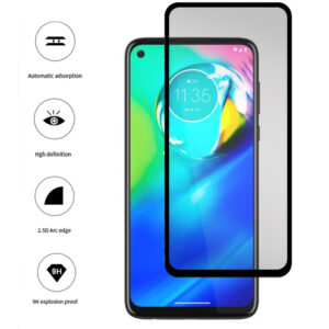 Folie COMANDO Ultra Thin Proof compatibila cu Motorola Moto G8, Rezistenta ridicata la socuri, Acoperire completa a ecranului, Lipici adeziv pe intreaga suprafata, 0,3 mm, Cadru negru - 3