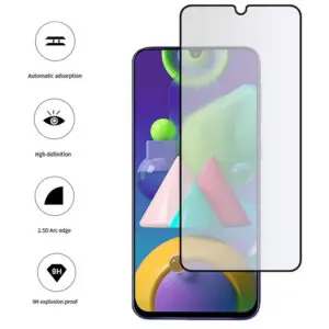 Folie COMANDO Ultra Thin Proof compatibila cu Samsung Galaxy M21, Rezistenta ridicata la socuri, Acoperire completa a ecranului, Lipici adeziv pe intreaga suprafata, 0,3 mm, Cadru negru - 3