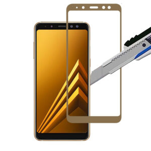 Folie COMANDO Ultra Thin Proof compatibila cu Samsung Galaxy A8 Plus (2018), Rezistenta ridicata la socuri, Acoperire completa a ecranului, Lipici adeziv pe intreaga suprafata, 0,3 mm, Cadru negru - 2