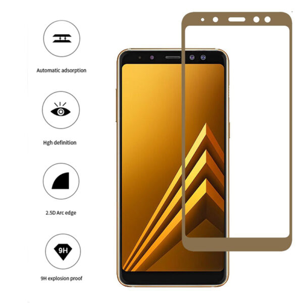 Folie COMANDO Ultra Thin Proof compatibila cu Samsung Galaxy A8 Plus (2018), Rezistenta ridicata la socuri, Acoperire completa a ecranului, Lipici adeziv pe intreaga suprafata, 0,3 mm, Cadru negru - 3