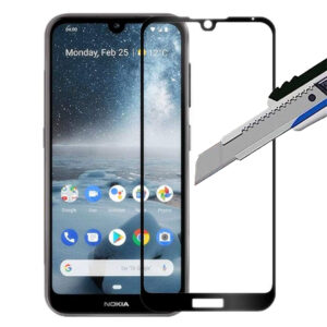 Folie COMANDO Ultra Thin Proof compatibila cu Nokia 2.2, Rezistenta ridicata la socuri, Acoperire completa a ecranului, Lipici adeziv pe intreaga suprafata, 0,3 mm, Cadru negru - 2