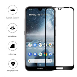 Folie COMANDO Ultra Thin Proof compatibila cu Nokia 2.2, Rezistenta ridicata la socuri, Acoperire completa a ecranului, Lipici adeziv pe intreaga suprafata, 0,3 mm, Cadru negru - 3