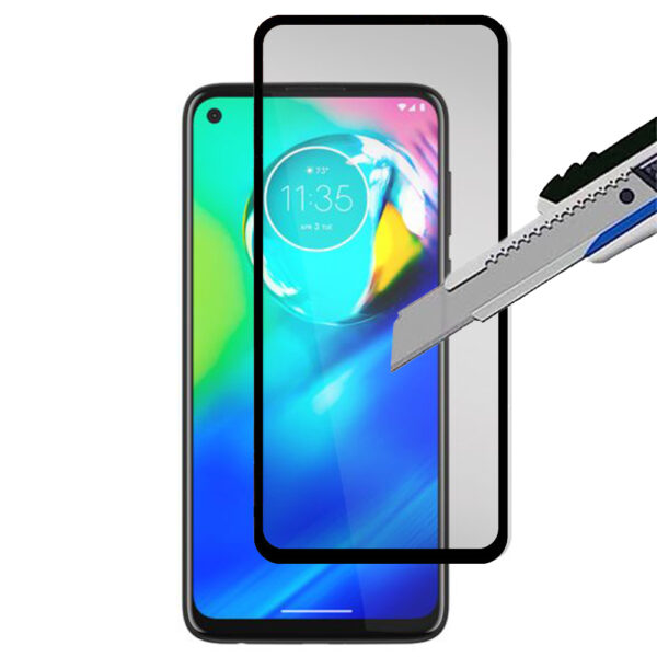 Folie COMANDO Ultra Thin Proof compatibila cu Motorola Moto G8 Power, Rezistenta ridicata la socuri, Acoperire completa a ecranului, Lipici adeziv pe intreaga suprafata, 0,3 mm, Cadru negru - 2