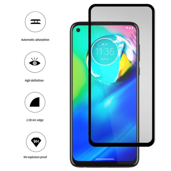 Folie COMANDO Ultra Thin Proof compatibila cu Motorola Moto G8 Power, Rezistenta ridicata la socuri, Acoperire completa a ecranului, Lipici adeziv pe intreaga suprafata, 0,3 mm, Cadru negru - 3