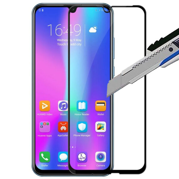 Folie COMANDO Ultra Thin Proof compatibila cu Huawei P Smart (2019), Rezistenta ridicata la socuri, Acoperire completa a ecranului, Lipici adeziv pe intreaga suprafata, 0,3 mm, Cadru negru - 2