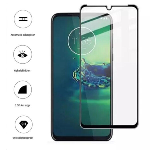 Folie COMANDO Ultra Thin Proof compatibila cu Motorola Moto G9 Play, Rezistenta ridicata la socuri, Acoperire completa a ecranului, Lipici adeziv pe intreaga suprafata, 0,3 mm, Cadru negru - 3