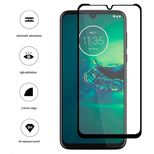 Folie COMANDO Ultra Thin Proof compatibila cu Motorola Moto E7 Plus, Rezistenta ridicata la socuri, Acoperire completa a ecranului, Lipici adeziv pe intreaga suprafata, 0,3 mm, Cadru negru - 3