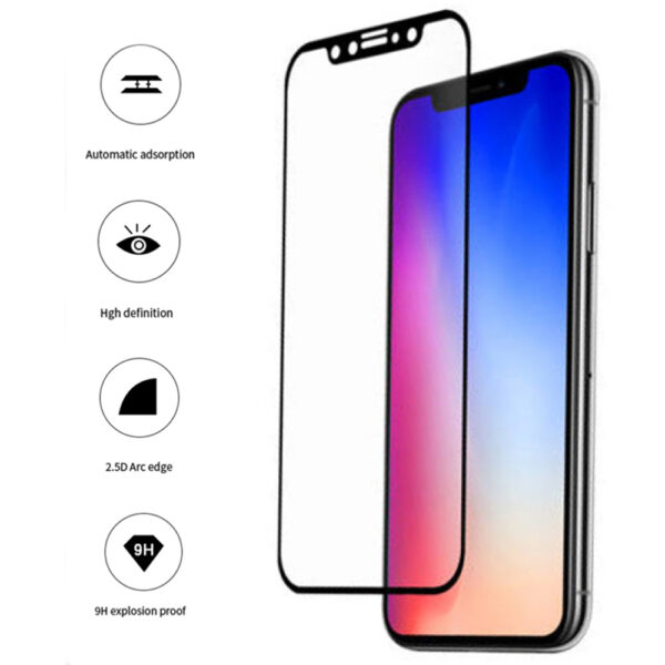 Folie COMANDO Ultra Thin Proof compatibila cu Apple iPhone 12, Rezistenta ridicata la socuri, Acoperire completa a ecranului, Lipici adeziv pe intreaga suprafata, 0,3 mm, Cadru negru - 3