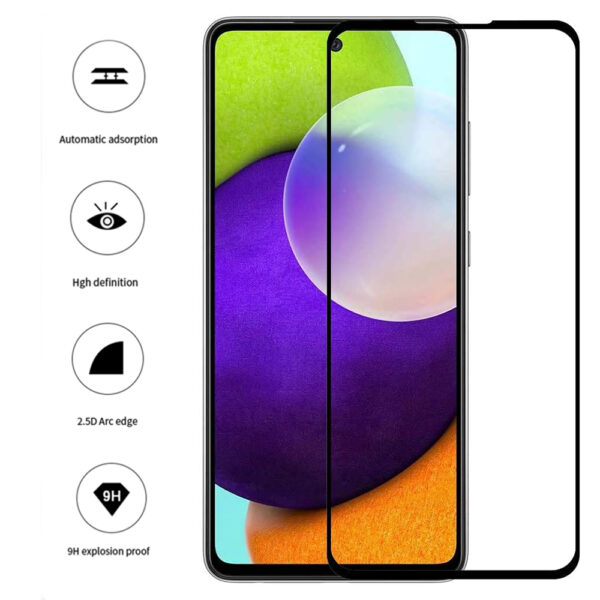 Folie COMANDO Ultra Thin Proof compatibila cu Samsung Galaxy A52 5G, Rezistenta ridicata la socuri, Acoperire completa a ecranului, Lipici adeziv pe intreaga suprafata, 0,3 mm, Cadru negru - 3