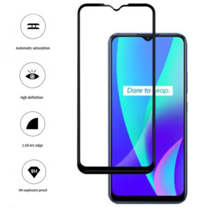 Folie COMANDO Ultra Thin Proof compatibila cu Realme C21Y, Rezistenta ridicata la socuri, Acoperire completa a ecranului, Lipici adeziv pe intreaga suprafata, 0,3 mm, Cadru negru - 3