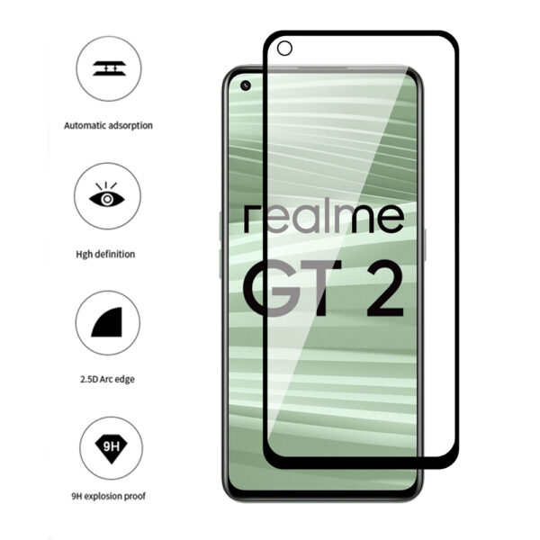 Folie COMANDO Ultra Thin Proof compatibila cu Realme GT Neo2, Rezistenta ridicata la socuri, Acoperire completa a ecranului, Lipici adeziv pe intreaga suprafata, 0,3 mm, Cadru negru - 3