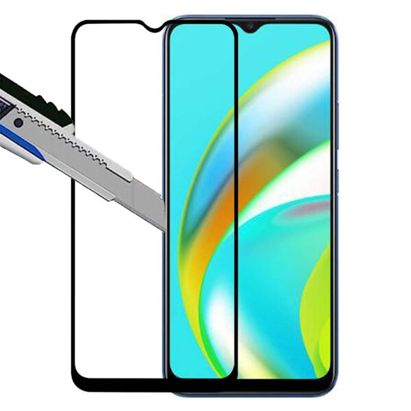 Folie COMANDO Ultra Thin Proof compatibila cu Realme C25Y, Rezistenta ridicata la socuri, Acoperire completa a ecranului, Lipici adeziv pe intreaga suprafata, 0,3 mm, Cadru negru - 2