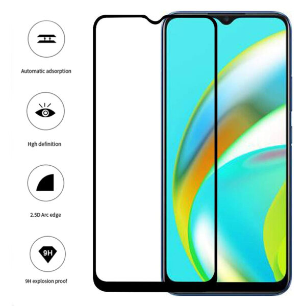 Folie COMANDO Ultra Thin Proof compatibila cu Realme C25Y, Rezistenta ridicata la socuri, Acoperire completa a ecranului, Lipici adeziv pe intreaga suprafata, 0,3 mm, Cadru negru - 3