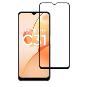 Folie COMANDO Ultra Thin Proof compatibila cu Realme C31, Rezistenta ridicata la socuri, Acoperire completa a ecranului, Lipici adeziv pe intreaga suprafata, 0,3 mm, Cadru negru